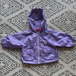 Lavender Hooded Jacket Purple Raincoat Butterfly with Pocket for 12 months